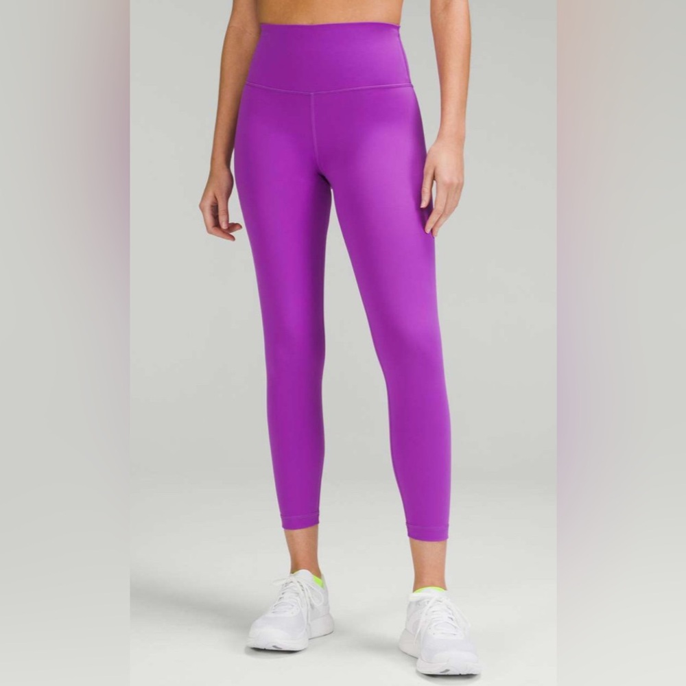 🍋 LULULEMON Wunder Train High-Rise Tights 25” Leggings Moonlight Magenta Size 4